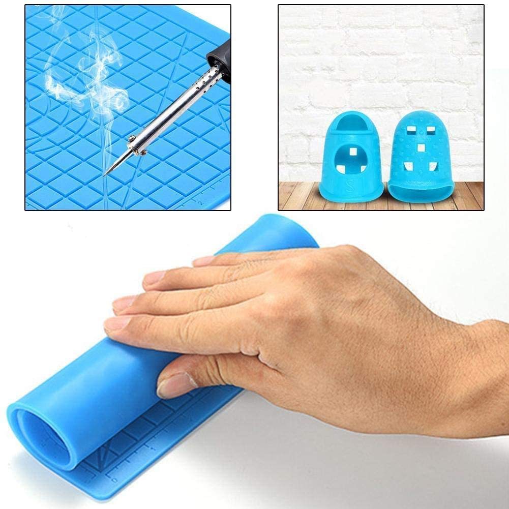 Meltreal 3D Printing Pen Silicone Design Mat – DIY Creative Drawing Template Pad with Anti-Heat Finger Protectors | Larger & Foldable, Double-Sided (Patterns + Animal Shapes)