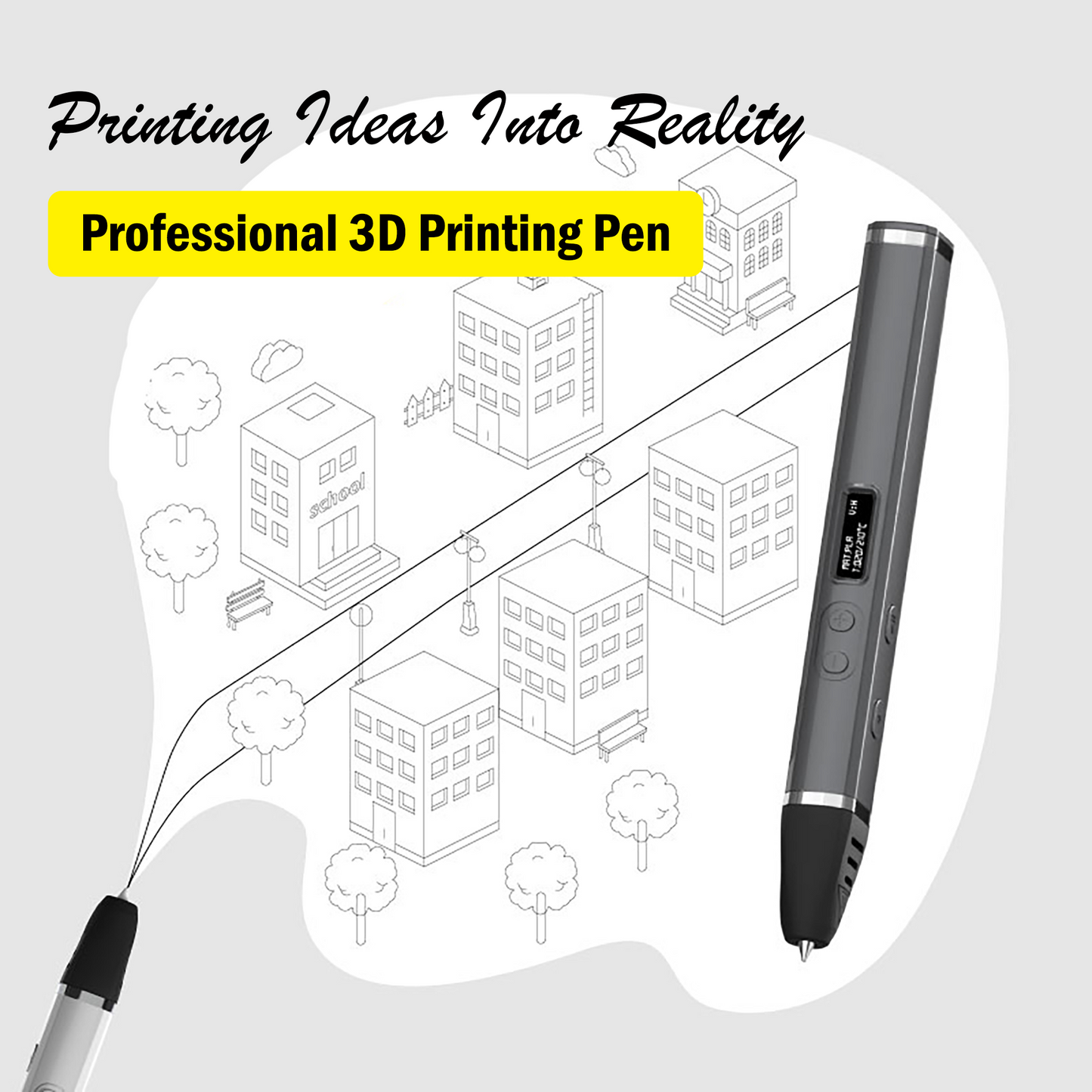 Meltreal 3D Pen – Ultra-Light, AI-Safe, Type-C Powered for Creative Freedom